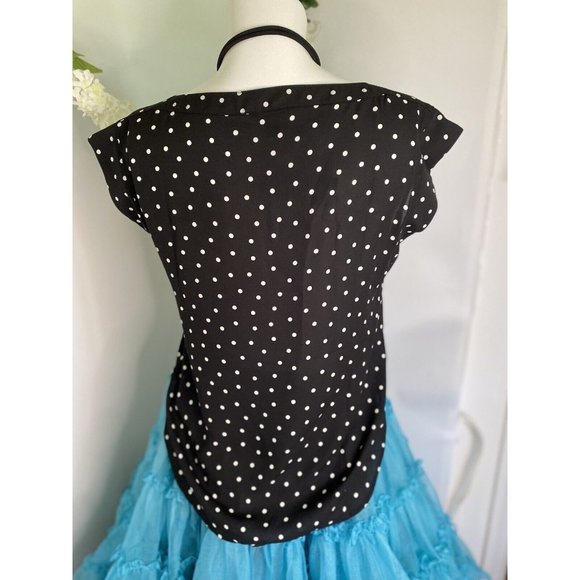 Ann Taylor Blouse Shell Black & White Polka Dot Size XXS Petite Career New w Tag - Picture 14 of 16